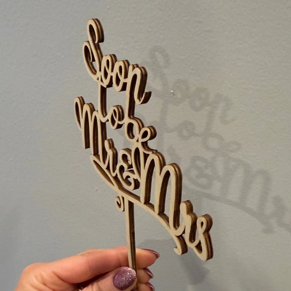 Elegant Tan Wedding Cake Topper
